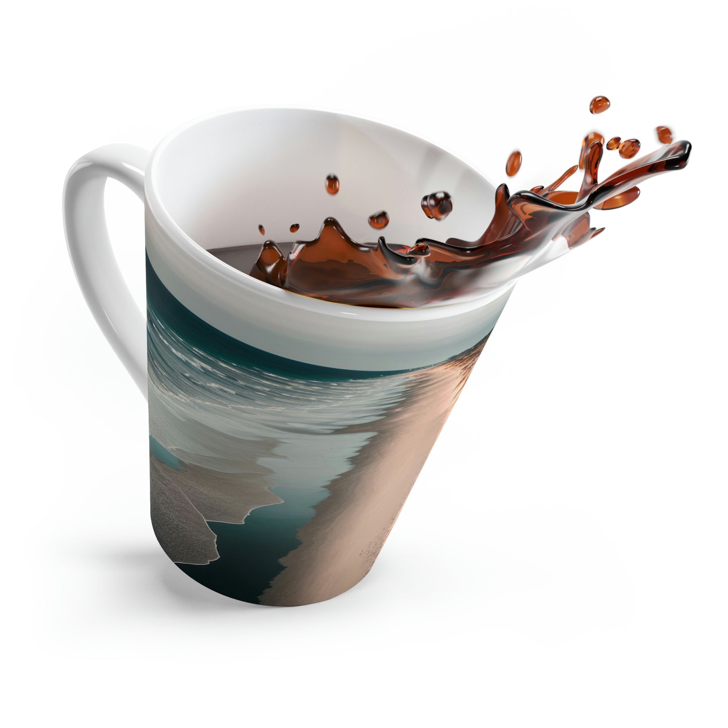 Sand and Surf Beach Bungalow | Latte Mug