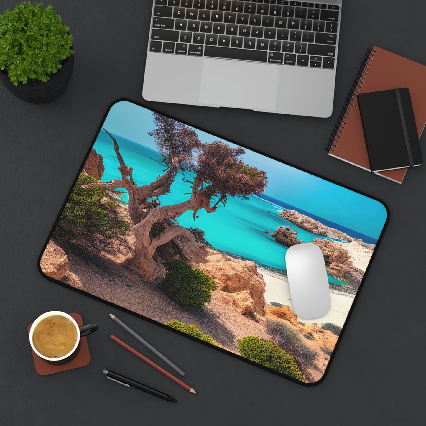 Sunny Seaside Escape | Desk Mat