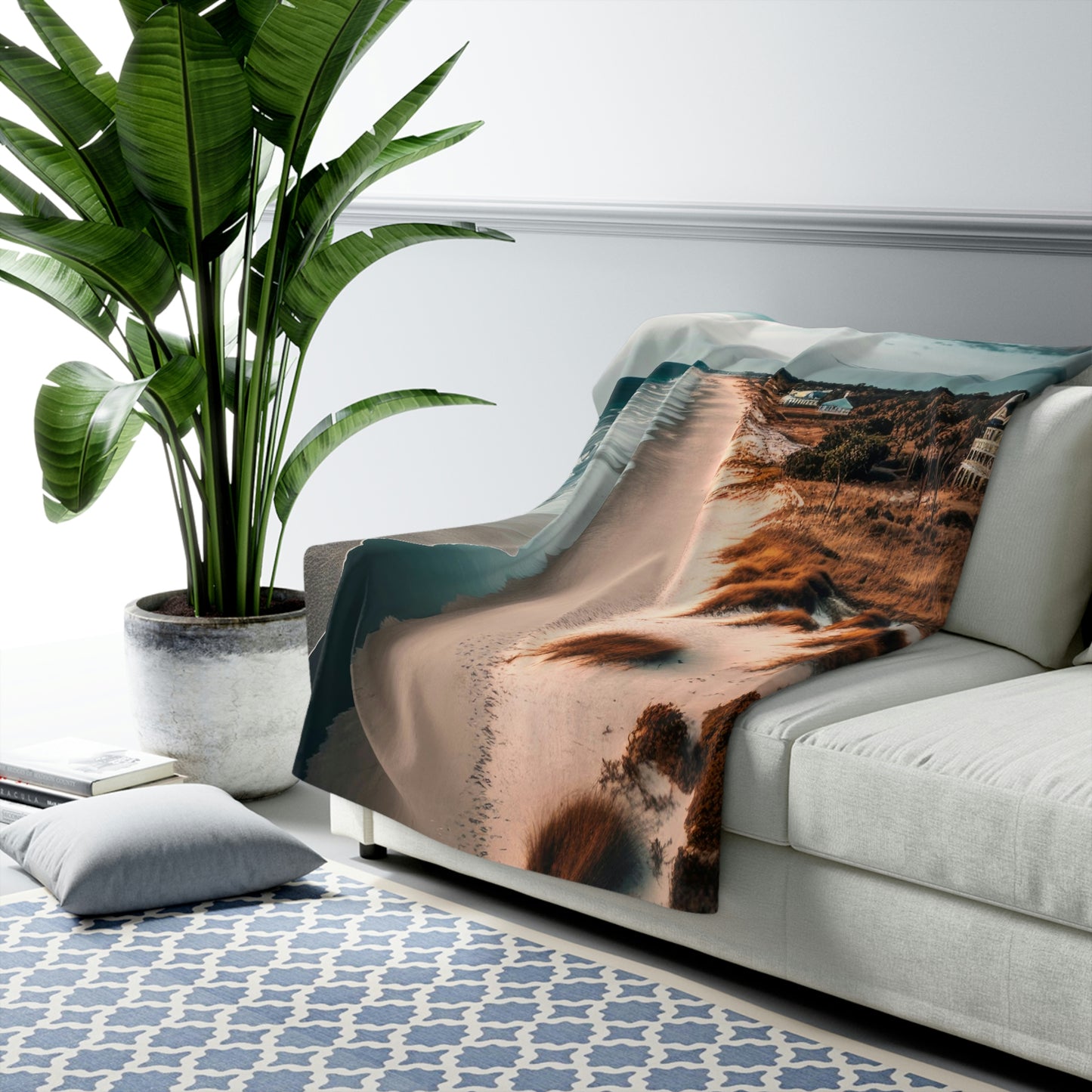 Sand and Surf Beach Bungalow | Fleece Blanket