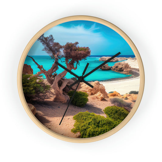 Sunny Seaside Escape | Wall Clock