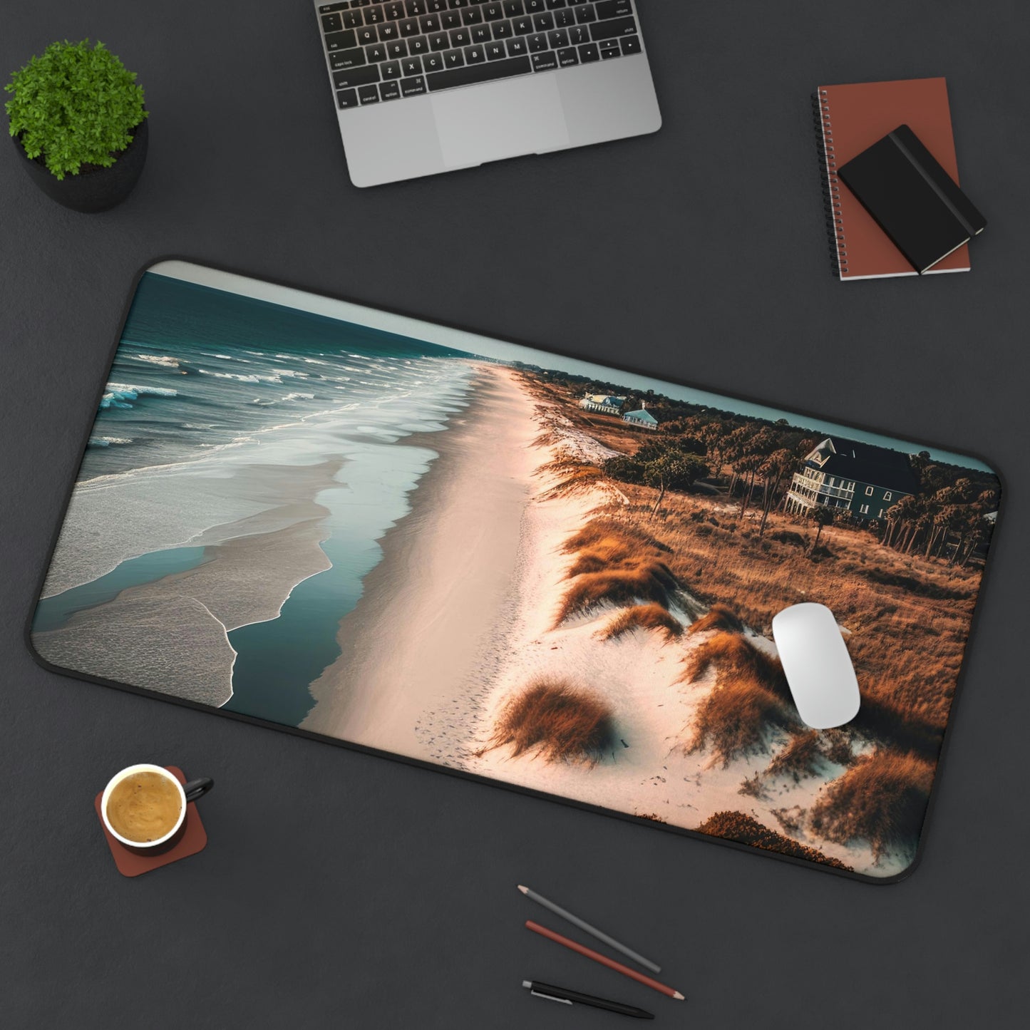 Sand and Surf Beach Bungalow | Desk Mat