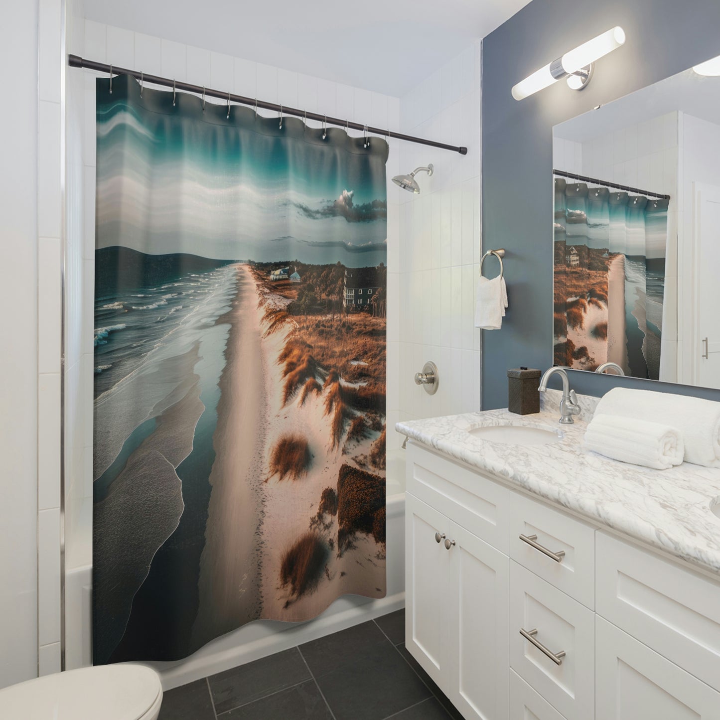 Sand and Surf Beach Bungalow | Shower Curtains