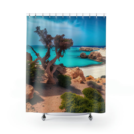 Sunny Seaside Escape | Shower Curtains