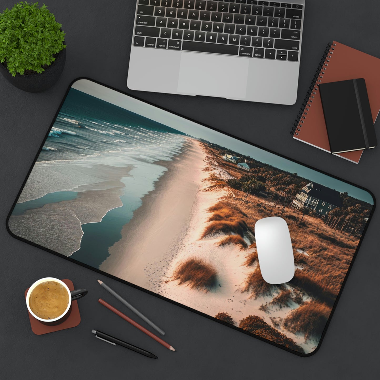Sand and Surf Beach Bungalow | Desk Mat