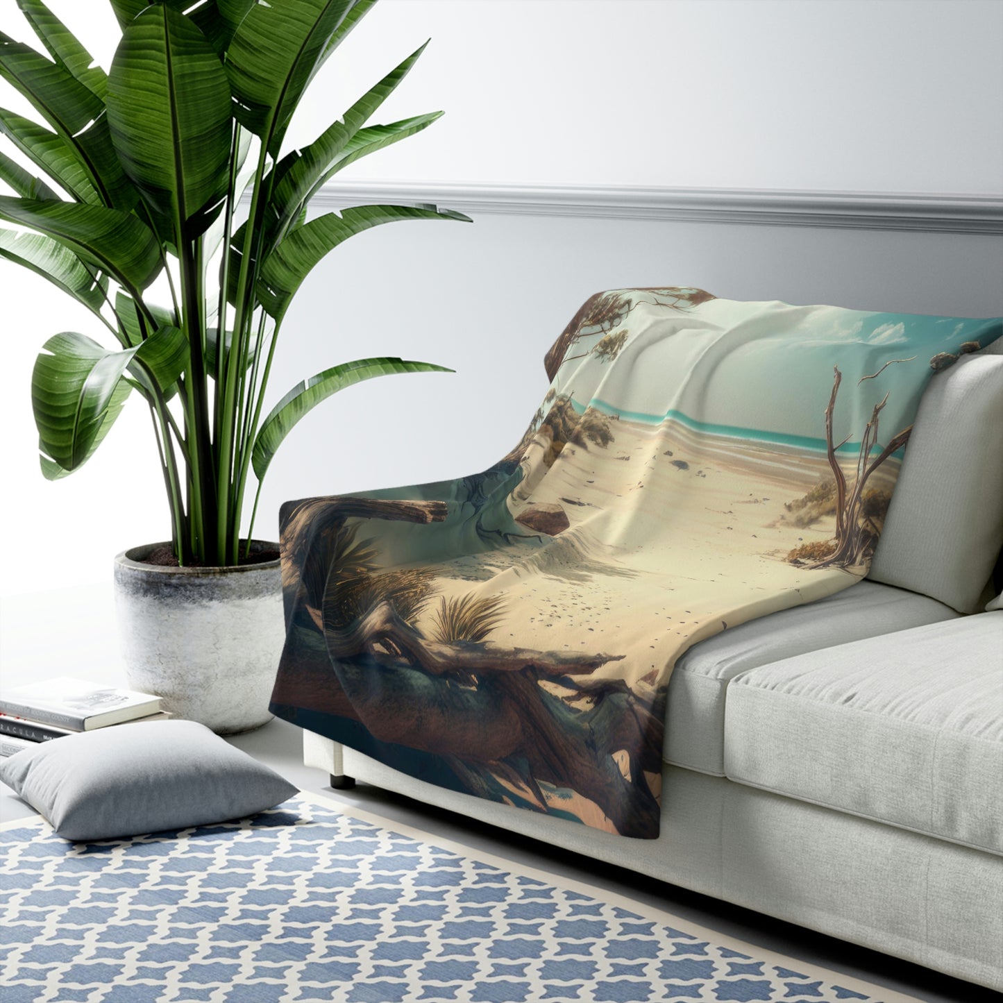 Sunny Shores Beach House | Fleece Blanket