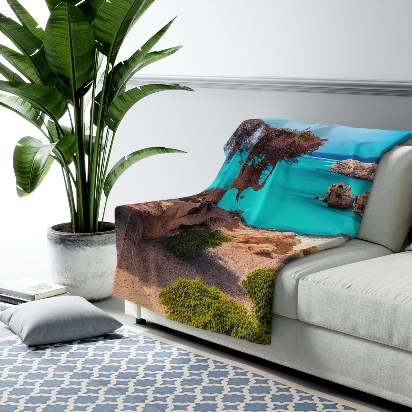 Sunny Seaside Escape | Fleece Blanket