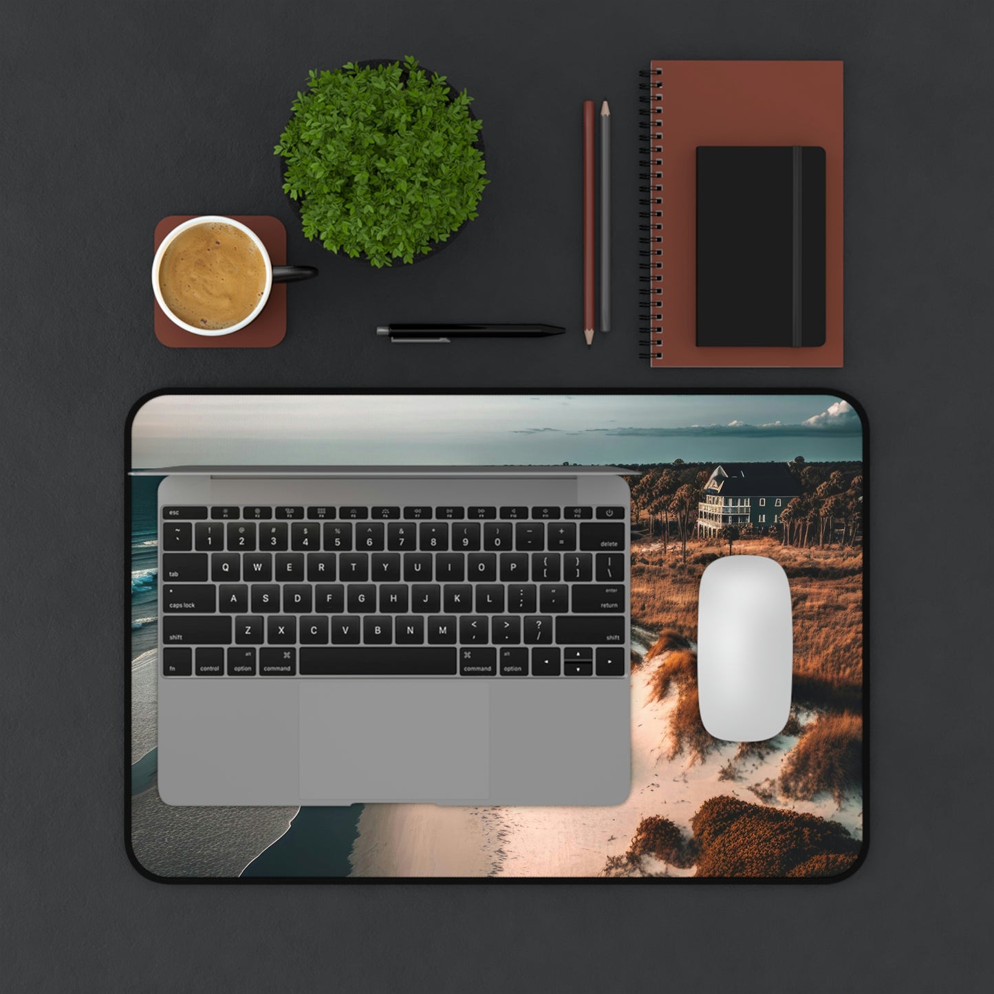 Sand and Surf Beach Bungalow | Desk Mat