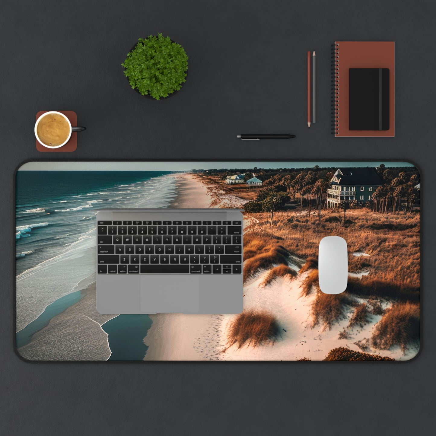 Sand and Surf Beach Bungalow | Desk Mat