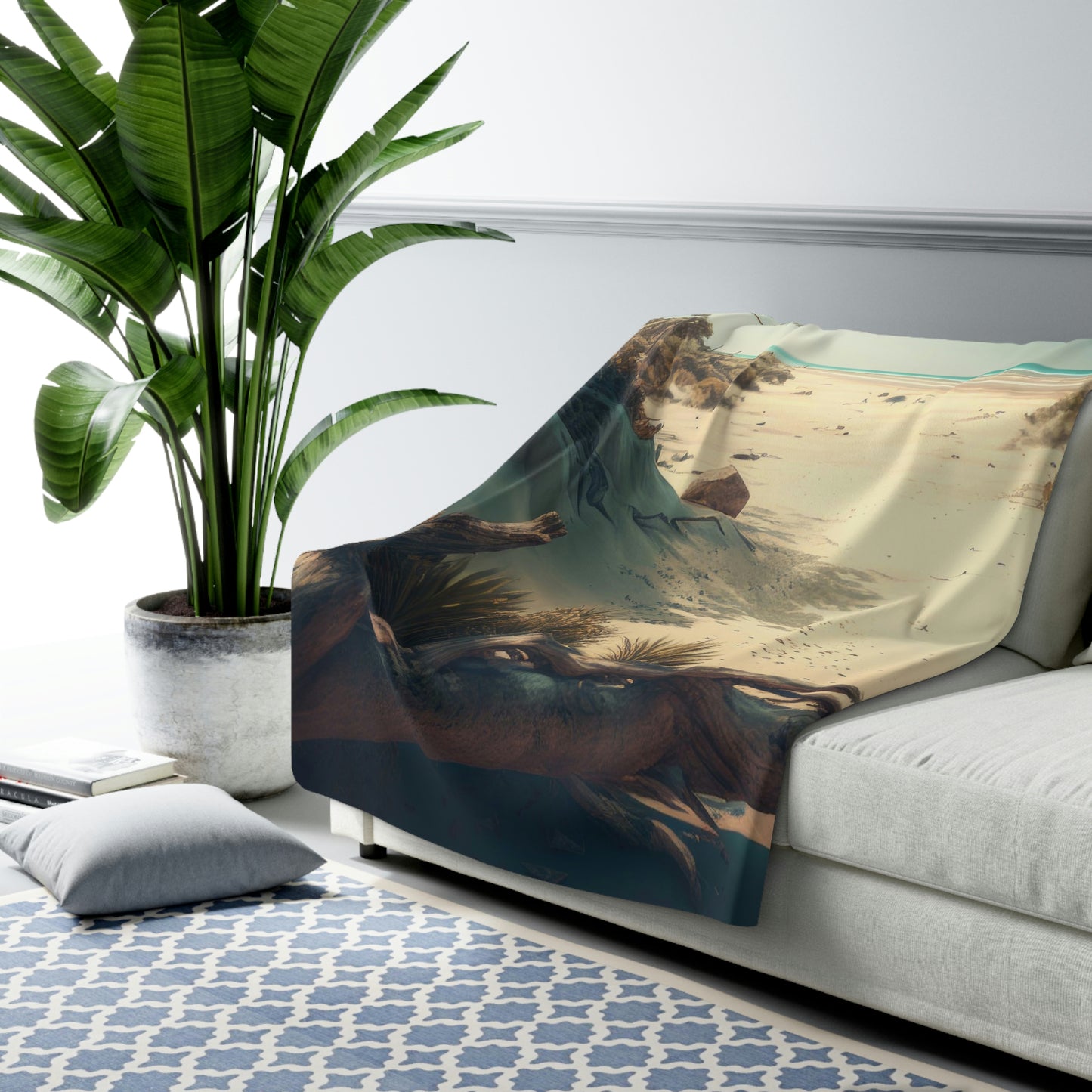 Sunny Shores Beach House | Fleece Blanket