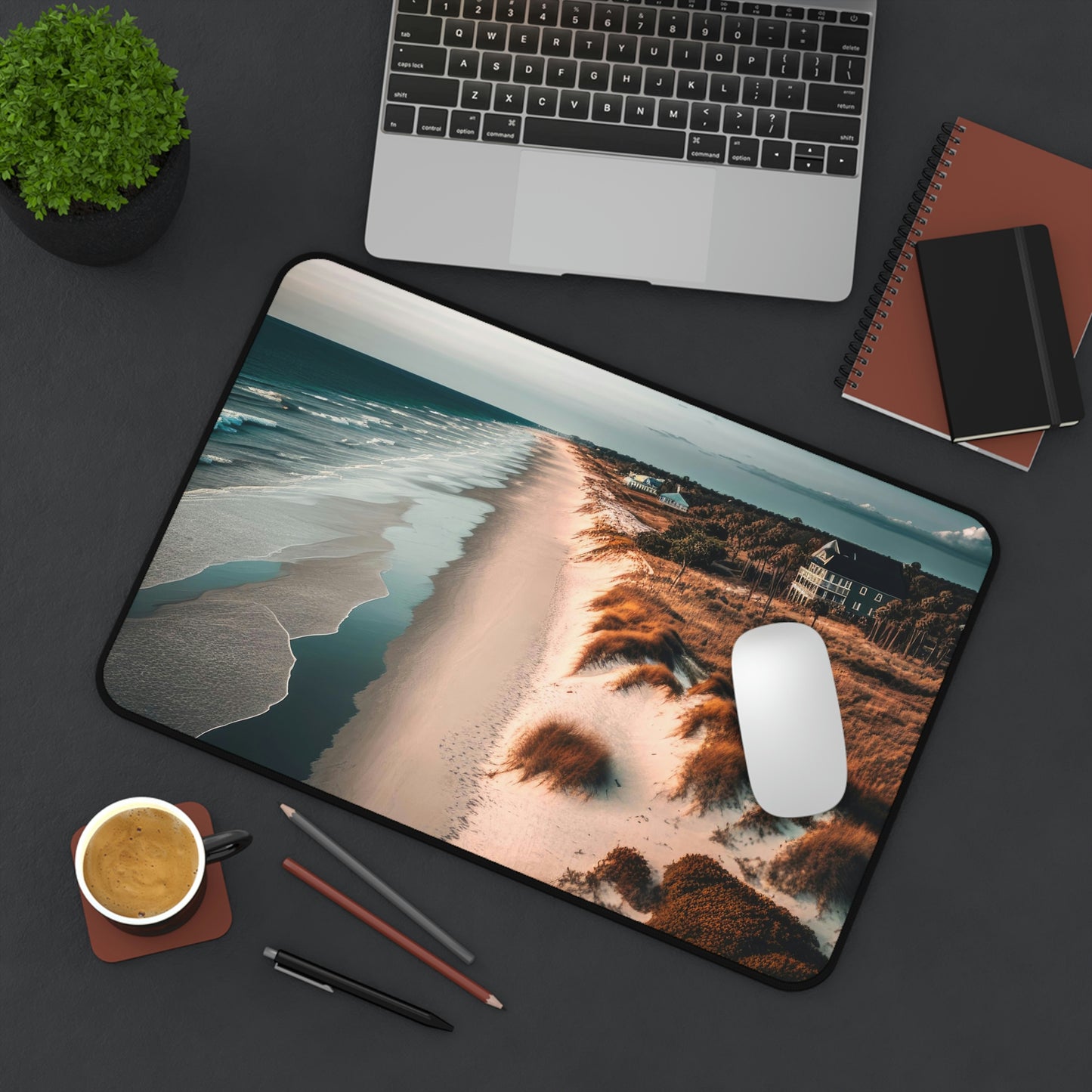 Sand and Surf Beach Bungalow | Desk Mat