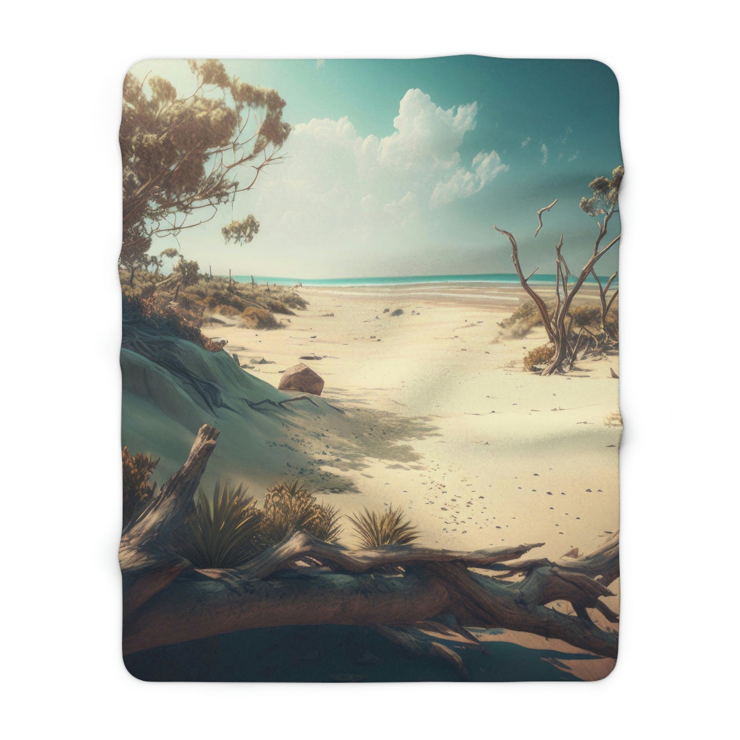 Sunny Shores Beach House | Fleece Blanket